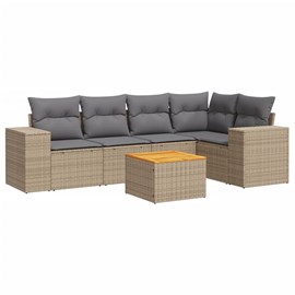 Maison exclusive - salon de jardin avec coussins 6 pcs beige résine tressée