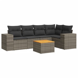 Maison exclusive - salon de jardin 6 pcs avec coussins gris résine tressée
