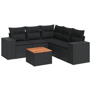 Maison exclusive - salon de jardin 6 pcs avec coussins noir résine tressée