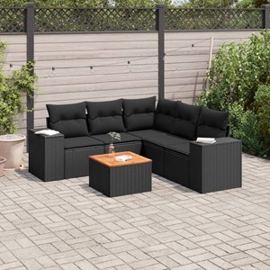 Maison exclusive - salon de jardin 6 pcs avec coussins noir résine tressée