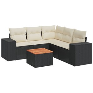 Maison exclusive - salon de jardin 6 pcs avec coussins noir résine tressée