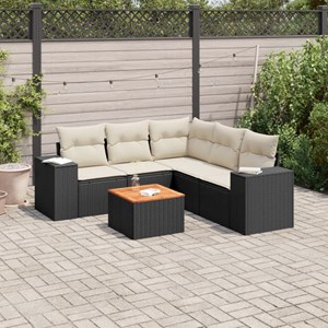 Maison exclusive - salon de jardin 6 pcs avec coussins noir résine tressée