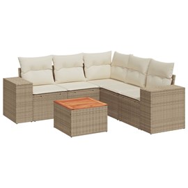 Maison exclusive - salon de jardin avec coussins 6 pcs beige résine tressée