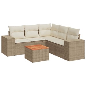 Maison exclusive - salon de jardin avec coussins 6 pcs beige résine tressée