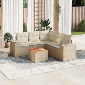Maison exclusive - salon de jardin avec coussins 6 pcs beige résine tressée