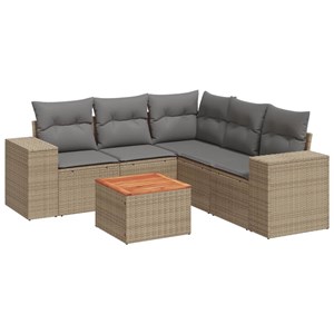 Maison exclusive - salon de jardin avec coussins 6 pcs beige résine tressée