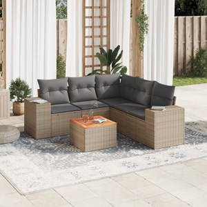 Maison exclusive - salon de jardin avec coussins 6 pcs beige résine tressée