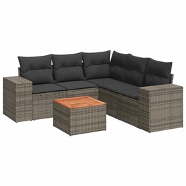 Maison exclusive - salon de jardin 6 pcs avec coussins gris résine tressée
