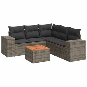 Maison exclusive - salon de jardin 6 pcs avec coussins gris résine tressée