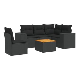 Maison exclusive - salon de jardin 6 pcs avec coussins noir résine tressée