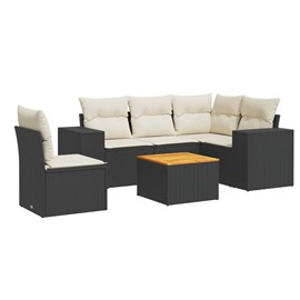 Maison exclusive - salon de jardin 6 pcs avec coussins noir résine tressée