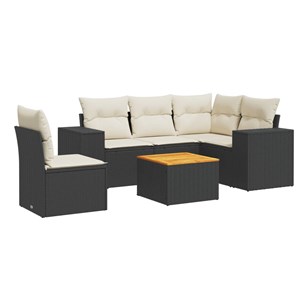 Maison exclusive - salon de jardin 6 pcs avec coussins noir résine tressée