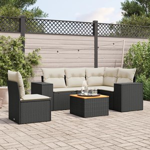 Maison exclusive - salon de jardin 6 pcs avec coussins noir résine tressée