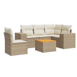 Maison exclusive - salon de jardin avec coussins 6 pcs beige résine tressée