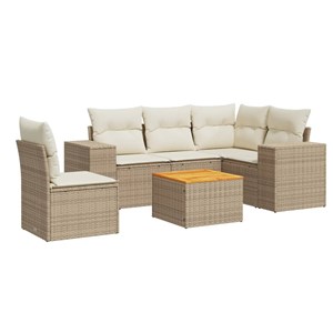 Maison exclusive - salon de jardin avec coussins 6 pcs beige résine tressée
