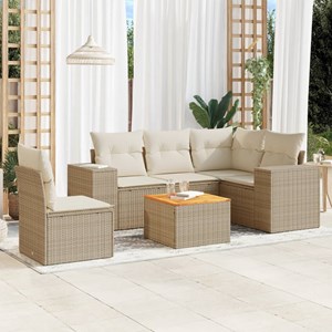 Maison exclusive - salon de jardin avec coussins 6 pcs beige résine tressée