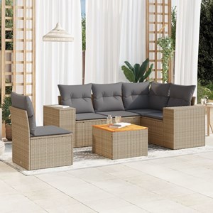 Maison exclusive - salon de jardin avec coussins 6 pcs beige résine tressée