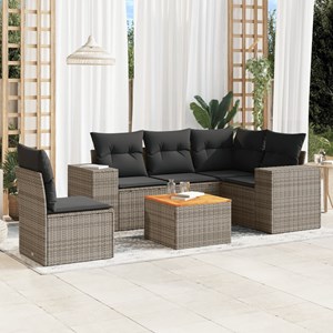 Maison exclusive - salon de jardin 6 pcs avec coussins gris résine tressée