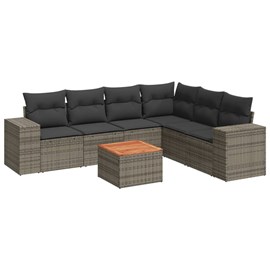 Maison exclusive - salon de jardin avec coussins 7 pcs gris résine tressée