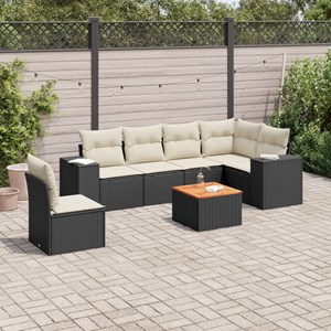 Maison exclusive - salon de jardin 7 pcs avec coussins noir résine tressée
