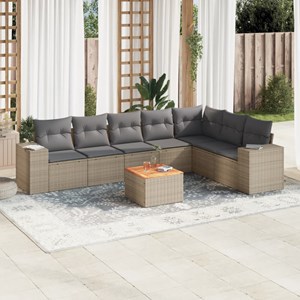 Maison exclusive - salon de jardin avec coussins 8 pcs beige résine tressée