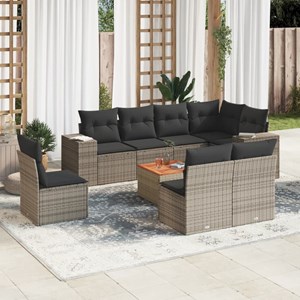 Maison exclusive - salon de jardin 9 pcs avec coussins gris résine tressée