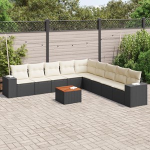 Maison exclusive - salon de jardin 10 pcs avec coussins noir résine tressée
