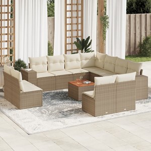 Maison exclusive - salon de jardin avec coussins 12 pcs beige résine tressée