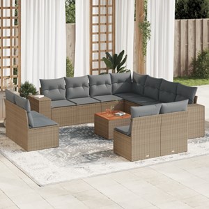 Maison exclusive - salon de jardin avec coussins 12 pcs beige résine tressée