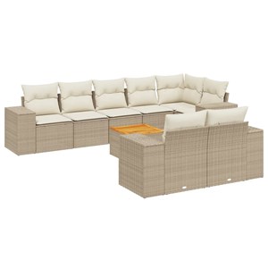 Maison exclusive - salon de jardin avec coussins 9 pcs beige résine tressée