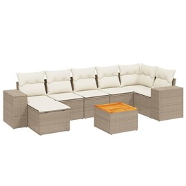 Maison exclusive - salon de jardin avec coussins 8 pcs beige résine tressée