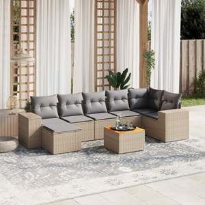 Maison exclusive - salon de jardin avec coussins 8 pcs beige résine tressée