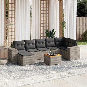 Maison exclusive - salon de jardin 8 pcs avec coussins gris résine tressée