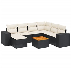 Maison exclusive - salon de jardin 8 pcs avec coussins noir résine tressée