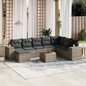 Maison exclusive - salon de jardin 9 pcs avec coussins gris résine tressée