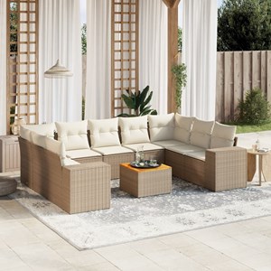 Maison exclusive - salon de jardin avec coussins 10 pcs beige résine tressée