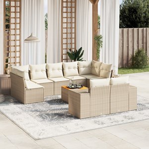 Maison exclusive - salon de jardin avec coussins 10 pcs beige résine tressée