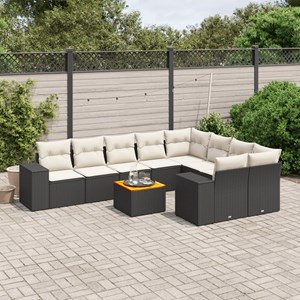 Maison exclusive - salon de jardin 10 pcs avec coussins noir résine tressée