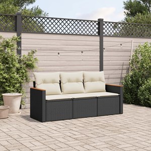 Maison exclusive - salon de jardin 3 pcs avec coussins noir résine tressée