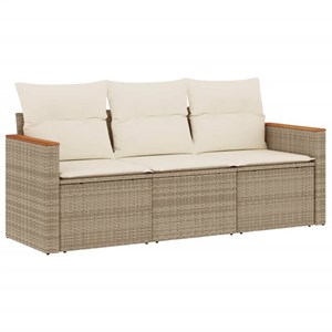 Maison exclusive - salon de jardin avec coussins 3 pcs beige résine tressée