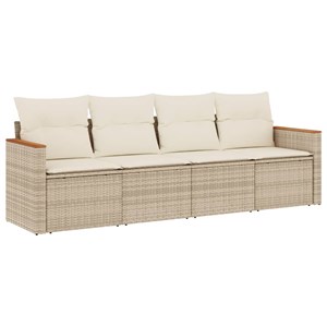 Maison exclusive - salon de jardin avec coussins 4 pcs beige résine tressée