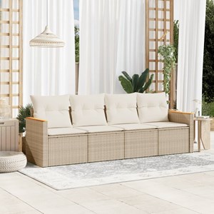 Maison exclusive - salon de jardin avec coussins 4 pcs beige résine tressée