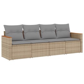 Maison exclusive - salon de jardin avec coussins 4 pcs beige résine tressée