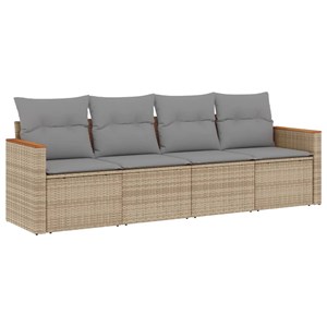 Maison exclusive - salon de jardin avec coussins 4 pcs beige résine tressée