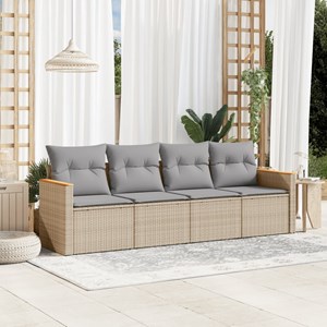 Maison exclusive - salon de jardin avec coussins 4 pcs beige résine tressée