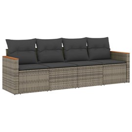 Maison exclusive - salon de jardin 4 pcs avec coussins gris résine tressée