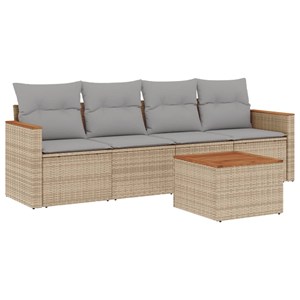 Maison exclusive - salon de jardin avec coussins 5 pcs beige résine tressée