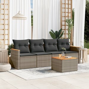 Maison exclusive - salon de jardin 5 pcs avec coussins gris résine tressée