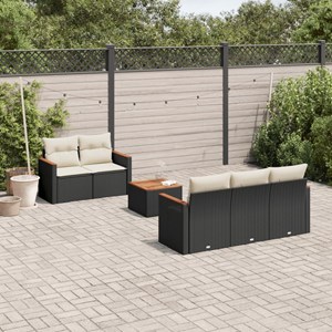 Maison exclusive - salon de jardin 6 pcs avec coussins noir résine tressée