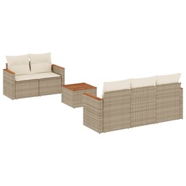 Maison exclusive - salon de jardin avec coussins 6 pcs beige résine tressée